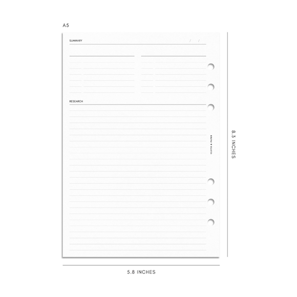 Cloth and Paper Mind Mapping Insert-A5 available in Unpunched & 6-ring 20e - Picture 3 of 8